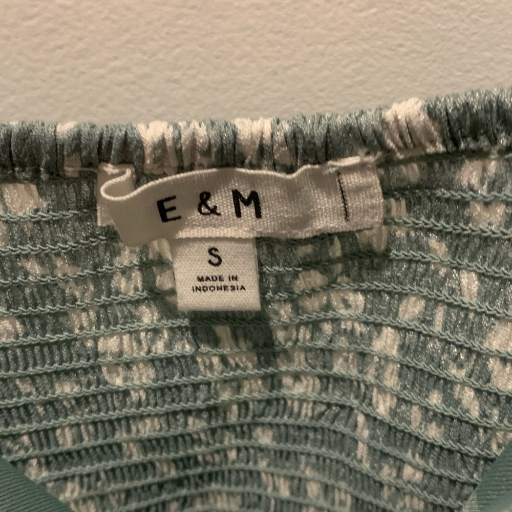 Green and white flower tank top